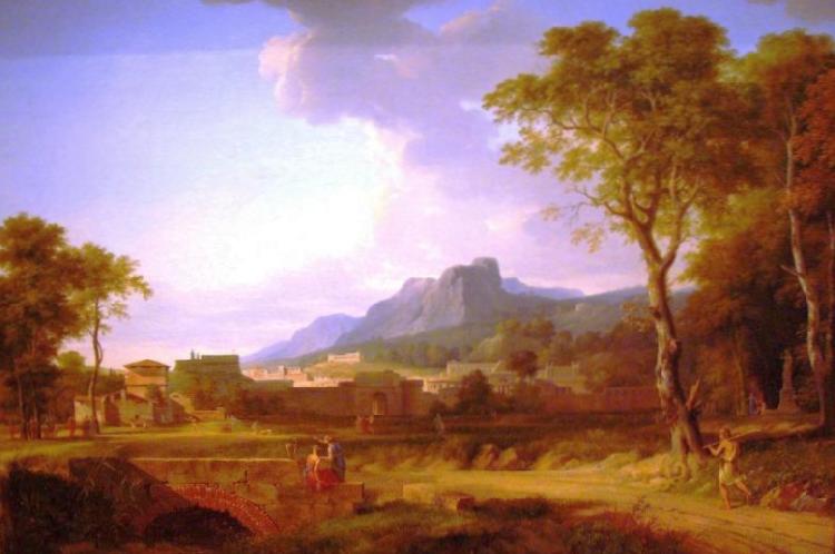 Pierre-Henri de Valenciennes A Capriccio of Rome with the Finish of a Marathon oil painting picture